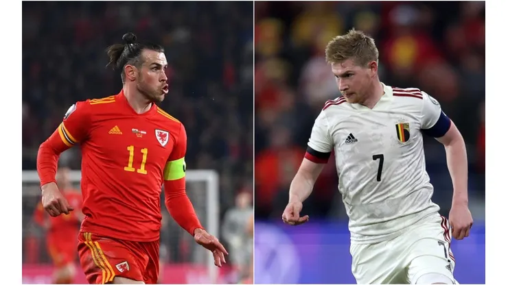Gareth Bale of Wales and Kevin De Bruyne of Belgium
