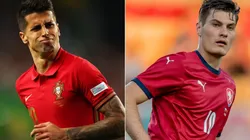 Joao Cancelo of Portugal and Patrik Schick of the Czech Republic
