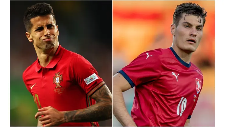 Joao Cancelo of Portugal and Patrik Schick of the Czech Republic