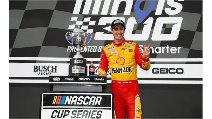Joey Logano, winner of the Enjoy Illinois 300