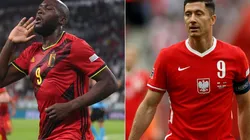 Romelu Lukaku of Belgium (L) and Robert Lewandowski of Poland (R)