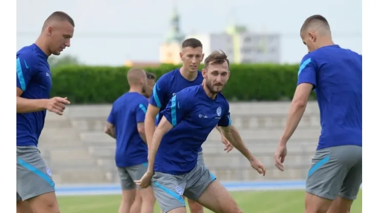 Slovakia players training ahead game vs Kazakhstan