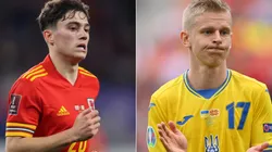Daniel James of Wales and Oleksandr Zinchenko of Ukraine