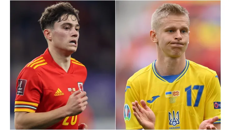 Daniel James of Wales and Oleksandr Zinchenko of Ukraine