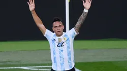 Lautaro Martinez of Argentina celebrates after scoring