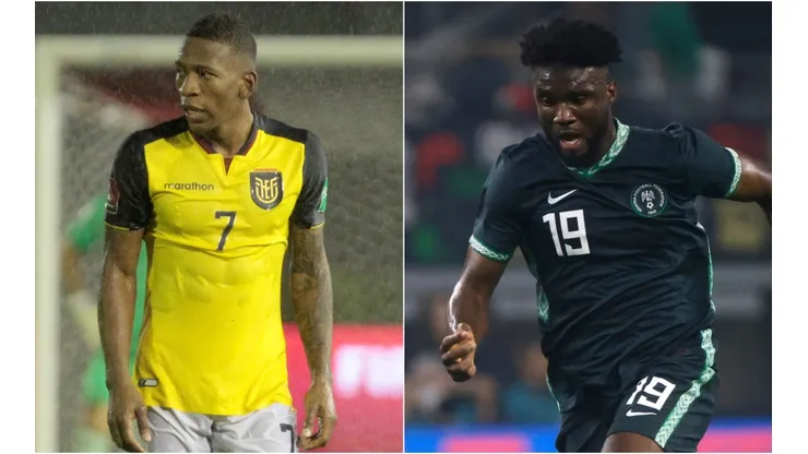 Pervis Estupiñan of Ecuador (left) and Terem Igobor Moffi of Nigeria