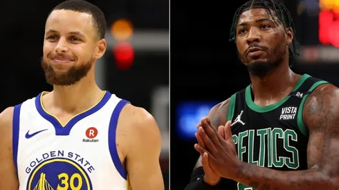 Stephen Curry (left) & Marcus Smart