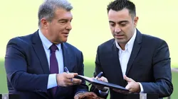 Joan Laporta and Xavi Hernandez