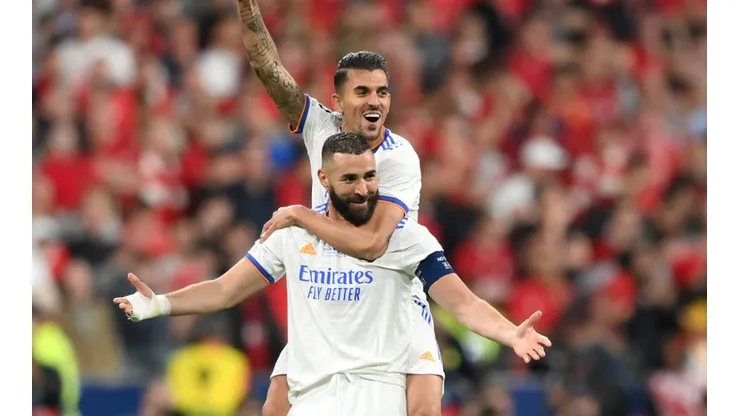 Karim Benzema and Dani Ceballos of Real Madrid