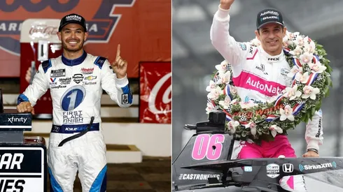 Kyle Larson (L) and Helio Castroneves (R), last winners of the Coca-Cola 600 and the Indy 500, respectively