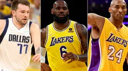 Luka Doncic of Dallas Mavericks, LeBron James and Kobe Bryant of Los Angeles Lakers