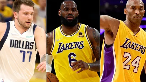 Luka Doncic of Dallas Mavericks, LeBron James and Kobe Bryant of Los Angeles Lakers
