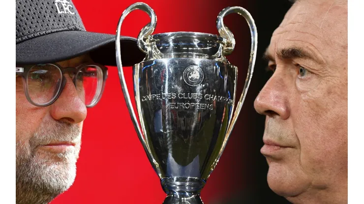 Jurgen Klopp of Liverpool and Carlo Ancelotti of Real Madrid