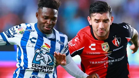 Aviles Hurtado of Pachuca against Edgar Zaldívar of Atlas