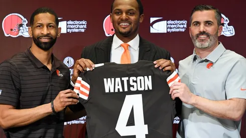 Deshaun Watson, during his presentation as new Cleveland Browns' player