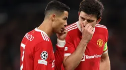 Cristiano Ronaldo and Harry Maguire of Manchester United