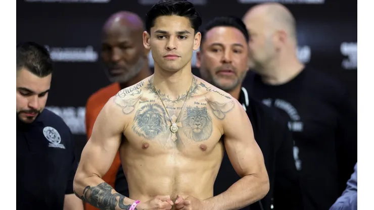 Ryan Garcia during the weigh in of his last fight against Emmanuel Tagoe
