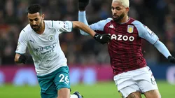 Riyad Mahrez of Manchester City and Douglas Luiz of Aston Villa
