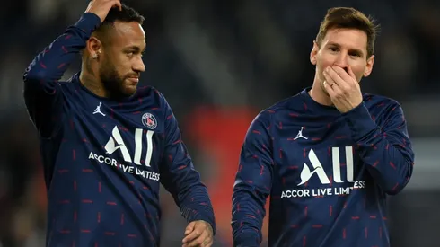 Neymar and Lionel Messi of PSG