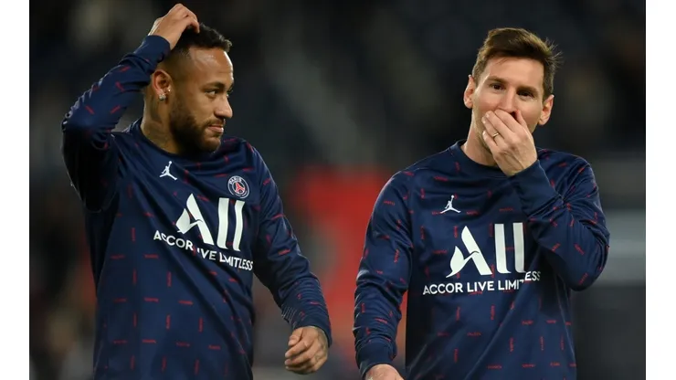 Neymar and Lionel Messi of PSG