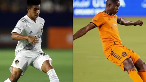 Efrain Alvarez of Los Angeles Galaxy and Boniek Garcia of Houston Dynamo