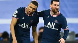 Kylian Mbappe and Lionel Messi of PSG