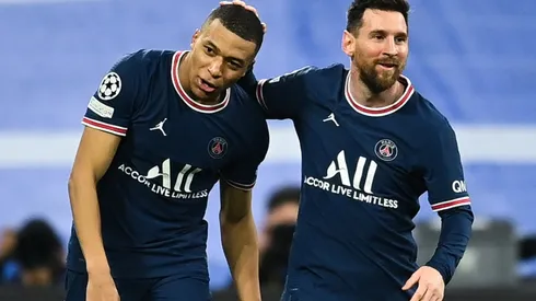 Kylian Mbappe and Lionel Messi of PSG
