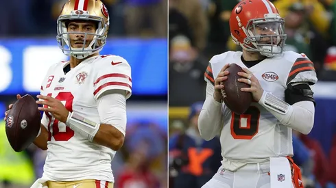 Jimmy Garoppolo (left) and Baker Mayfield.