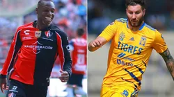 Anibal Chala of Atlas and Andre Pierre Gignac of Tigres UANL