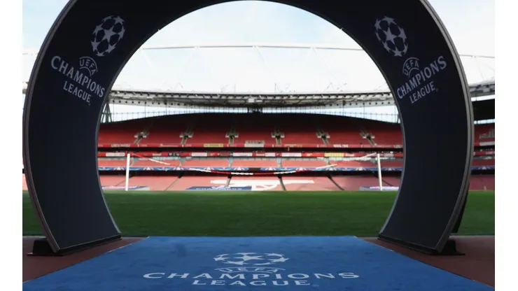 A view of the Emirates Stadium on a UEFA Champions League matchday.