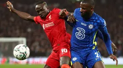Sadio Mane of Liverpool and Antonio Rudiger of Chelsea