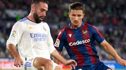 Daniel Carvajal of Real Madrid and Enis Bardhi of Levante