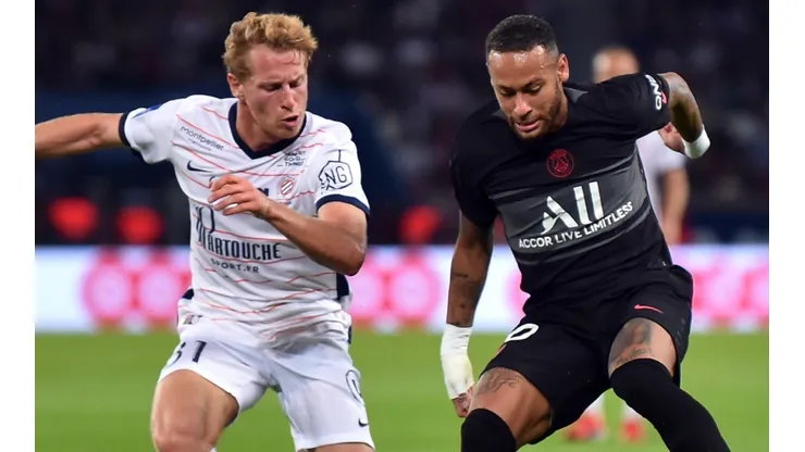 Neymar of PSG against Montpellier