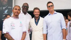 L-R: Lewis Hamilton, Michael Jordan, David Beckham and Tom Brady