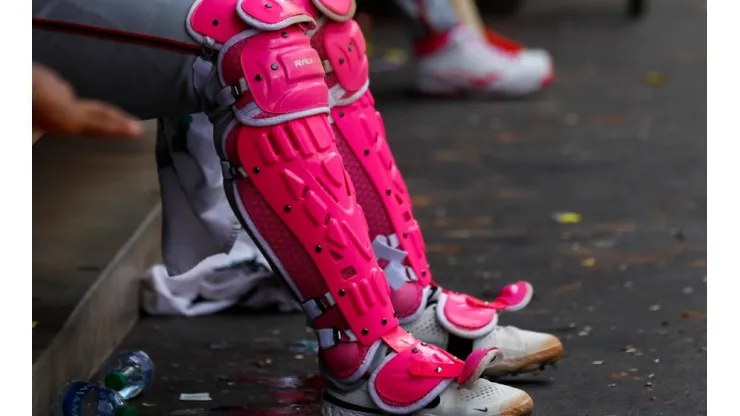 View of catcher Riley Adams gear (Nats)