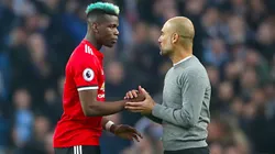 Paul Pogba and Manchester City manager Pep Guardiola