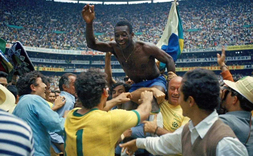 Edson Arantes Do Nascimento Pele of Brazil celebrates the victory after winnings the 1970 World Cup. (Alessandro Sabattini/Getty Images)