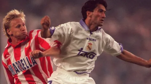 Radek Bejbl of Atletico Madrid and Christian Panucci of Real Madrid