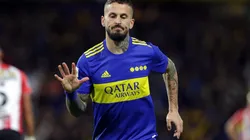 Dario Benedetto of Boca Juniors celebrates after scoring