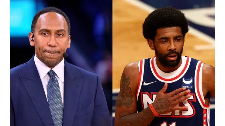 Stephen A. Smith (left) & Kyrie Irving.