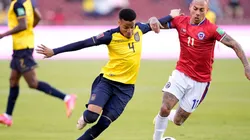 Byron Castillo in one of the matches he played with Ecuador against Chile in the 2022 Qualifiers