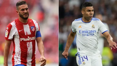 Koke of Atletico de Madrid and Casemiro of Real Madrid