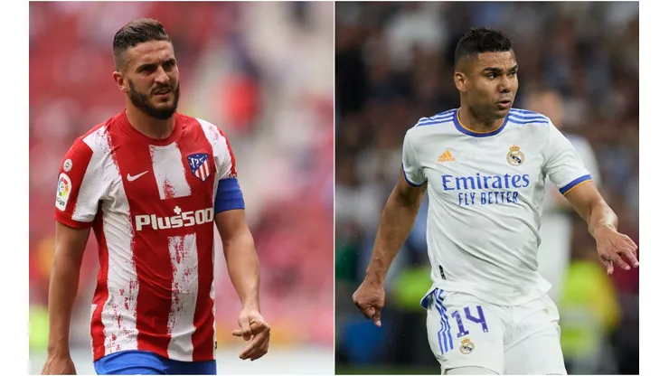 Koke of Atletico de Madrid and Casemiro of Real Madrid
