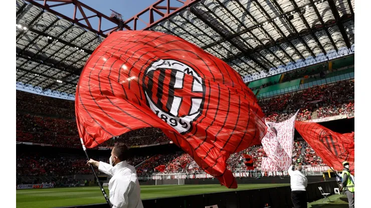 AC Milan flag during a italian soccer Serie A match