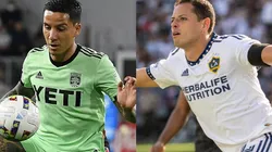 Sebastian Driussi of Austin FC and Javier Hernandez of Los Angeles Galaxy