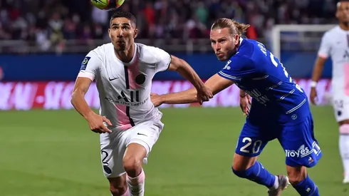 Achraf Hakimi of PSG against Troyes