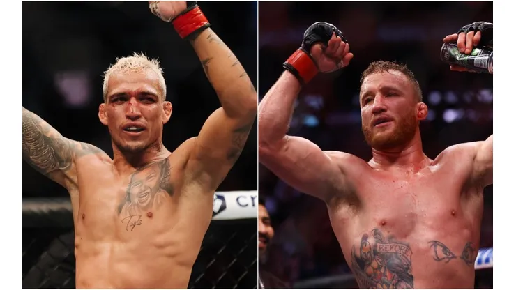 Charles Oliveira (L) and Justin Gaethje (R)