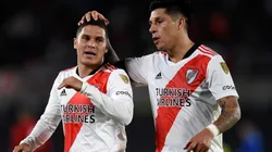 Juan Quintero (L) and Enzo Nicolas Perez of River Plate