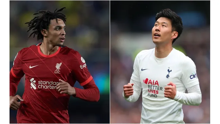 Trent Alexander Arnold of Liverpool and Son Heung-min of Tottenham