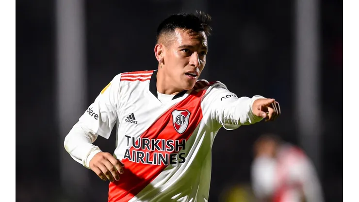 Esequiel Barco of River Plate celebrates after scoring